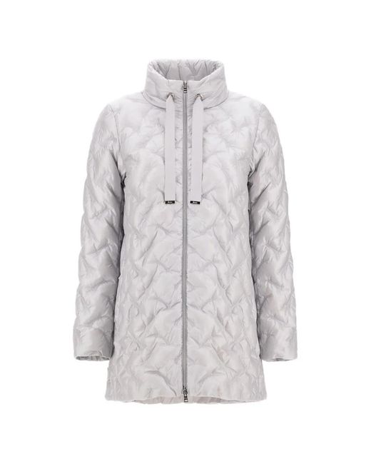 Herno Gray A-Shape Quilted Coat