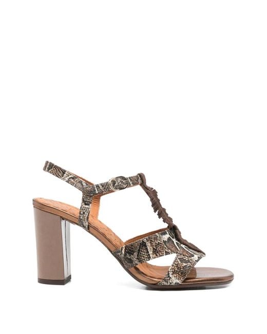 Chie Mihara Pink Python Print Sandals