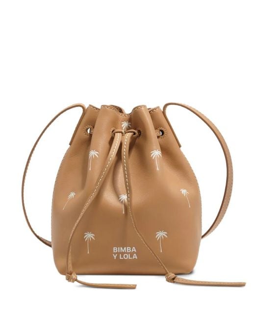 Bimba Y Lola Brown Palm Print Mini Bag