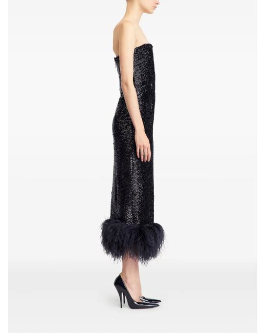 16Arlington Black Minelli Sequinned Midi Dress