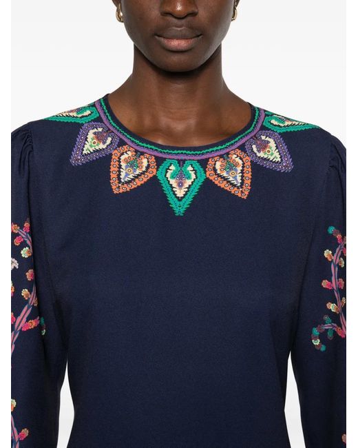 Etro Blue Paisley Midi Dress