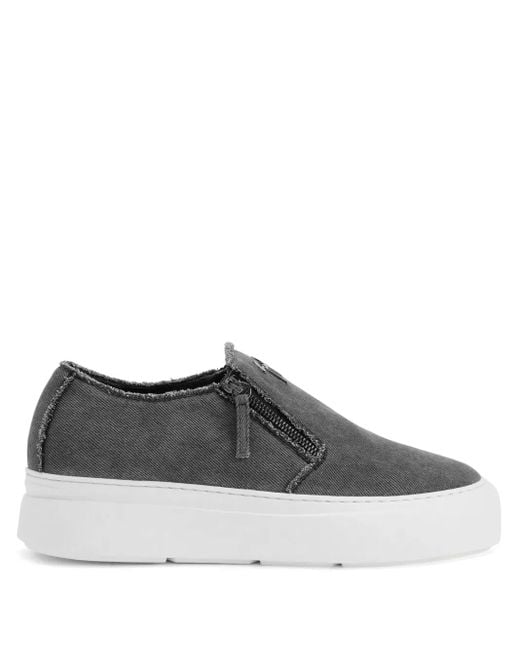 Giuseppe Zanotti Gray Gz Mike Zip Low-Top Sneakers for men