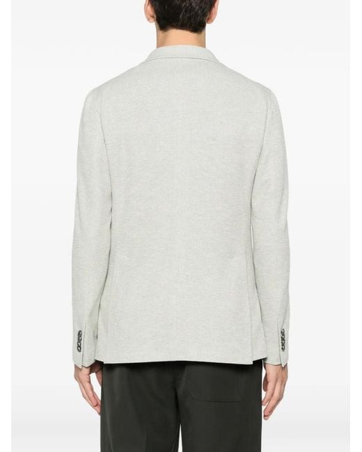 Tagliatore White Single-Breasted Blazer for men