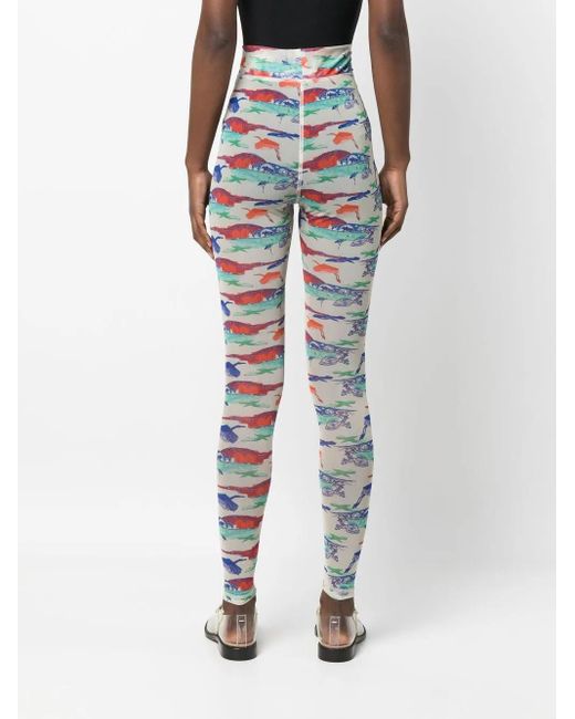 Henrik Vibskov Blue Printed Mesh Leggings