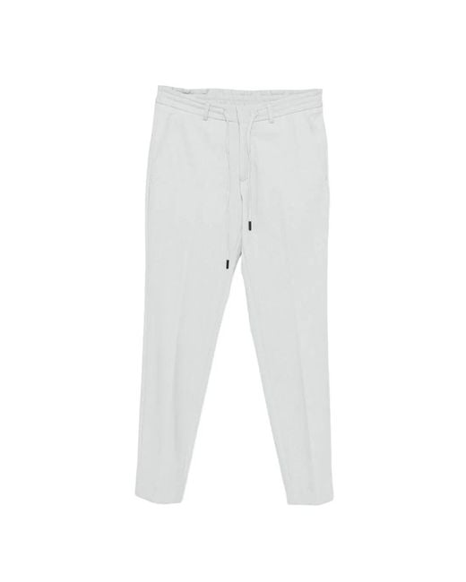 Karl Lagerfeld White Pace Drawstring Trousers for men