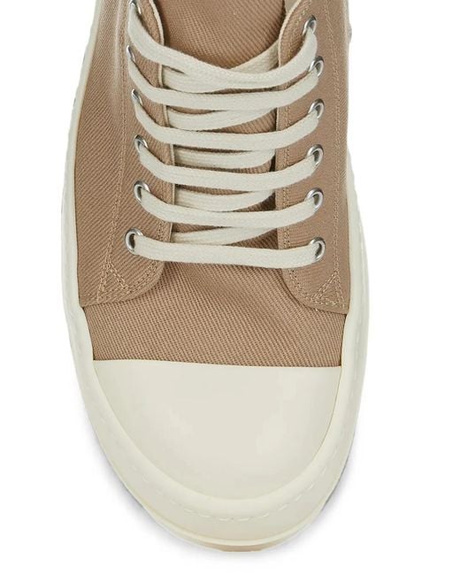 Rick Owens White Lace-Up Sneakers