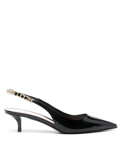 Gucci Black Signoria Patent Slingback Pump