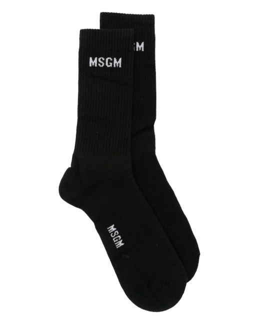 Calcetines con logo en jacquard MSGM de hombre de color Black