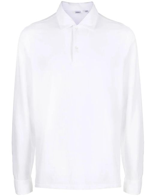 Aspesi White Long-Sleeved Button-Front Polo Shirt for men