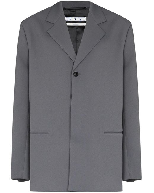 Off-White c/o Virgil Abloh Gray Crease Single-Breasted Blazer for men