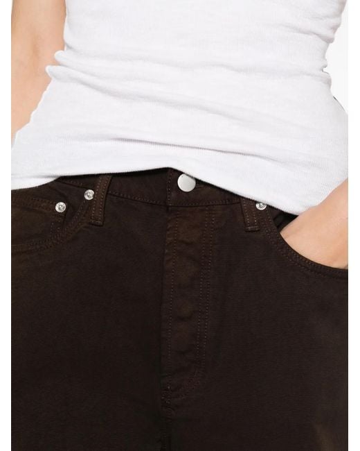 St. Agni White Canvas Mid-Rise Jeans