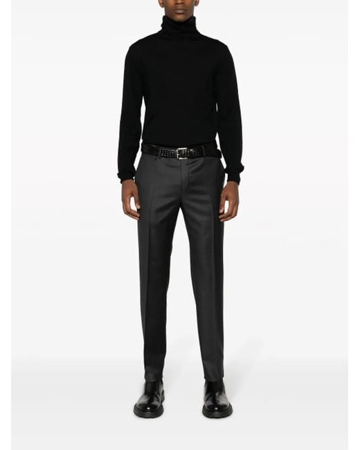 Eraldo Black Roll-Neck Wool-Blend Jumper for men