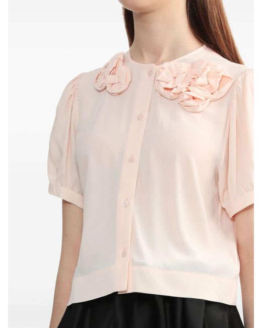 Chemise à appliques fleurs Simone Rocha en coloris Pink