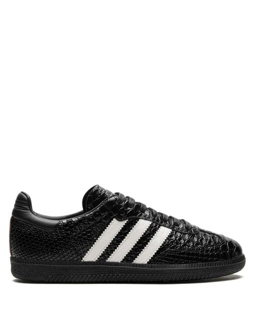 Adidas Black Crocodile-Effect Leather Sneakers