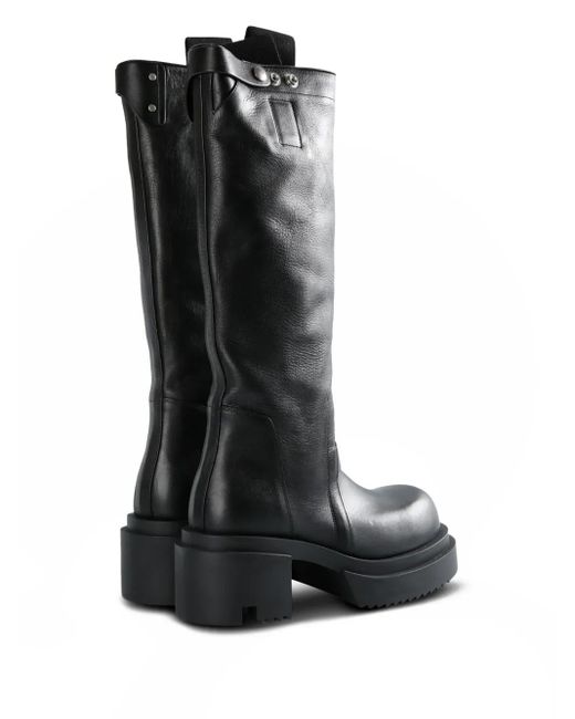 Rick Owens Black 75Mm Knee-High Platform Boots