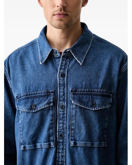 Levi's Blue Waller Button-Up Denim Shirt for men