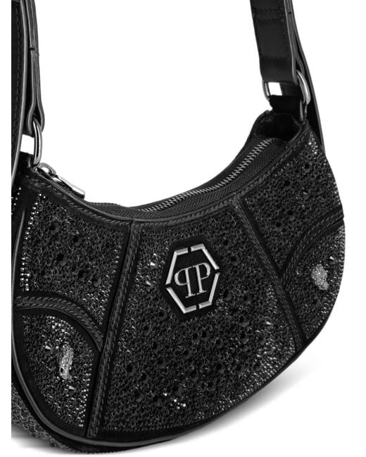 Philipp Plein Black Crystal-Embellished Shoulder Bag