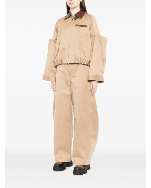 Sacai Natural Cut-Out Collared Jacket