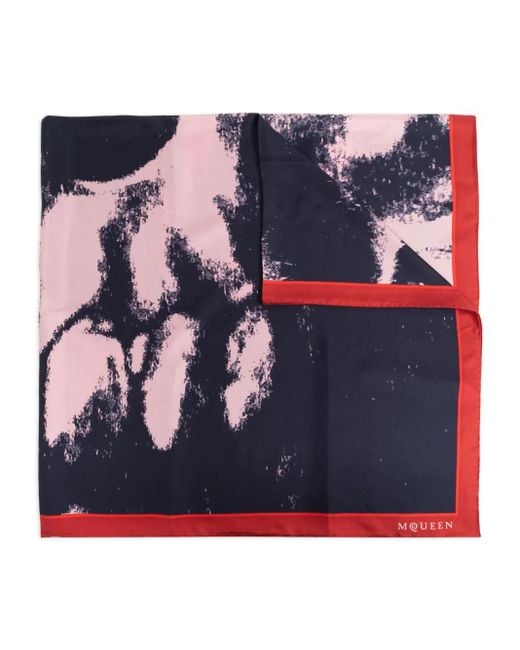McQueen Blue Skull Shawl