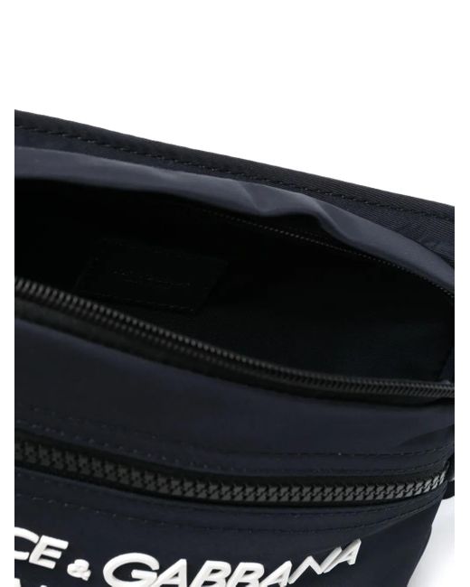 Dolce & Gabbana Black Raised Logo Belt Bag for men