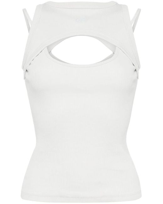 Off-White c/o Virgil Abloh White Layered Cut-out Tank Top