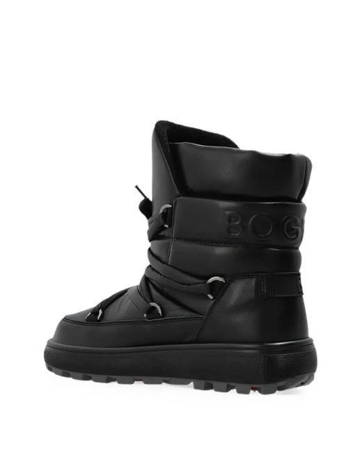 Bogner Black Chamonix Leather Snow Boots