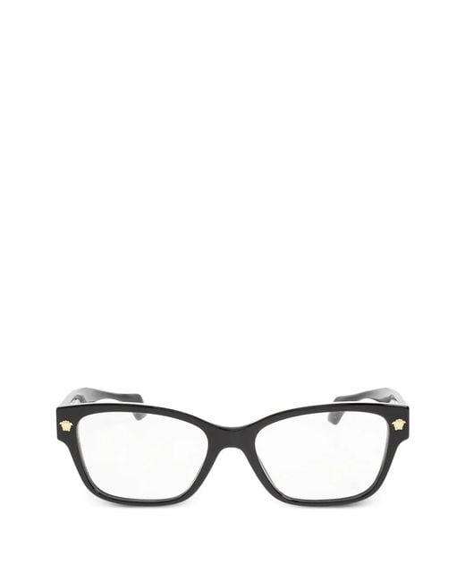 Versace Black Eckige Brille Mit Medusa-Schild
