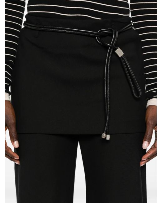 Enza Costa Black Twill Apron-Style Trousers