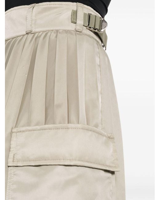 Sacai Natural Pleated Wrap Midi Skirt