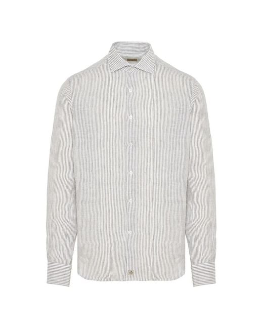 Sonrisa White Striped Long-Sleeve Shirt for men
