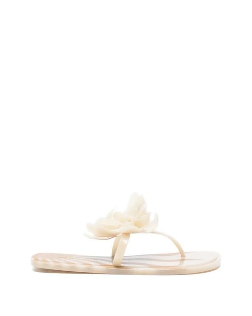 Farm Rio White Flower Thong Flip-Flops