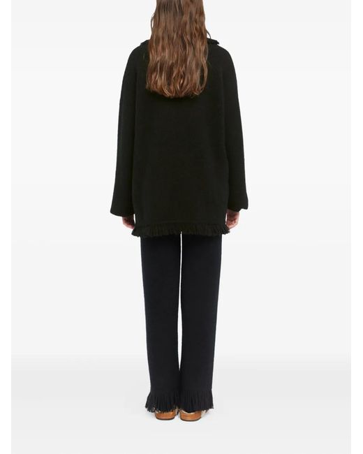 Alanui Black Finest Fringed Cardigan