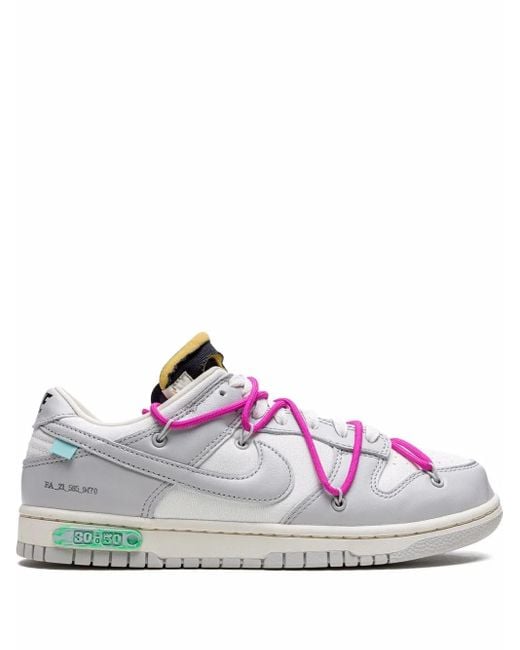 NIKE X OFF-WHITE Gray Dunk Low "Lot 30" Sneakers