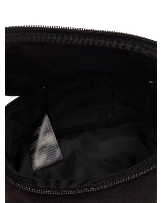 Balenciaga Black Logo-embroidered Velvet Clutch Bag for men