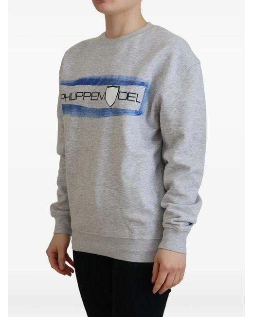 Philippe Model Gray Logo-Print Sweatshirt