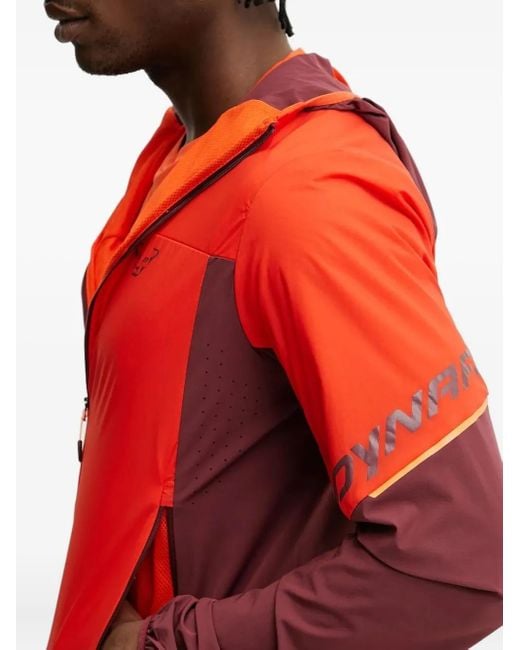 Dynafit Red Traverse Hooded Two-Tone Performance Jacket for men