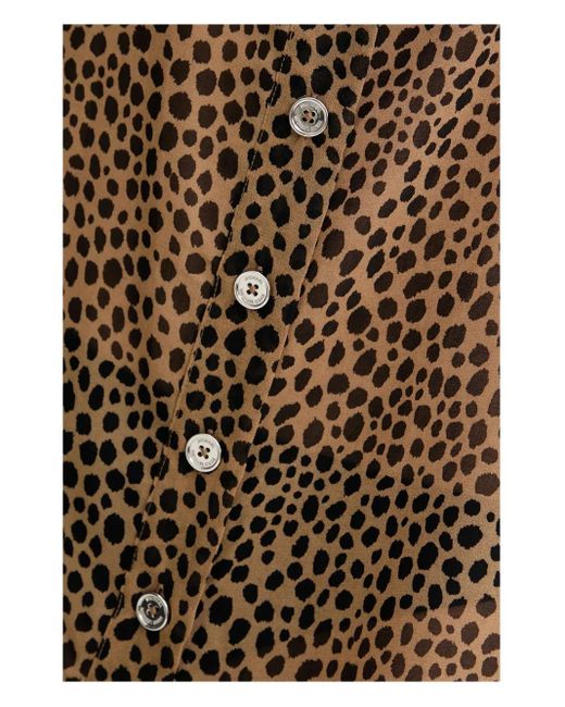 MICHAEL Michael Kors Brown Leopard-Print Button Blouse