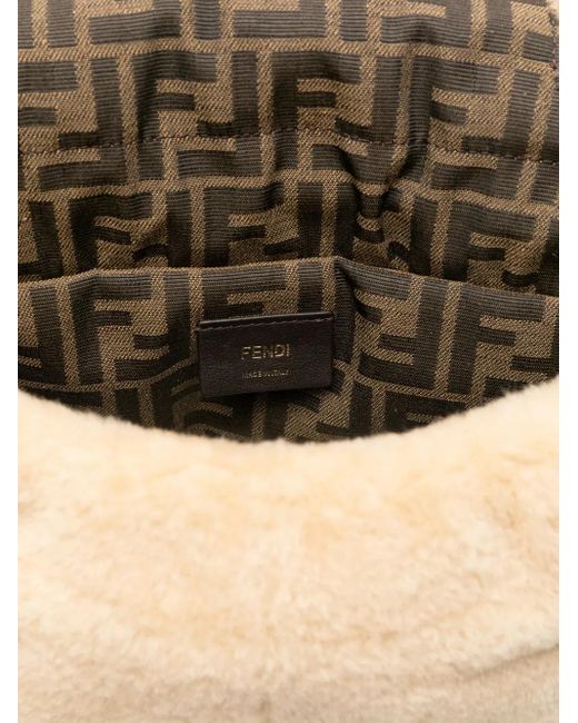 Mochila con pelo Fendi de color Natural