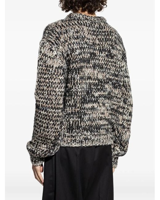 Lemaire Gray Textured Wool Sweater for men