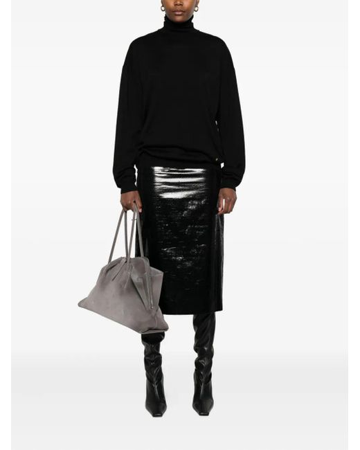 Moschino Black Turtleneck Wool Sweater