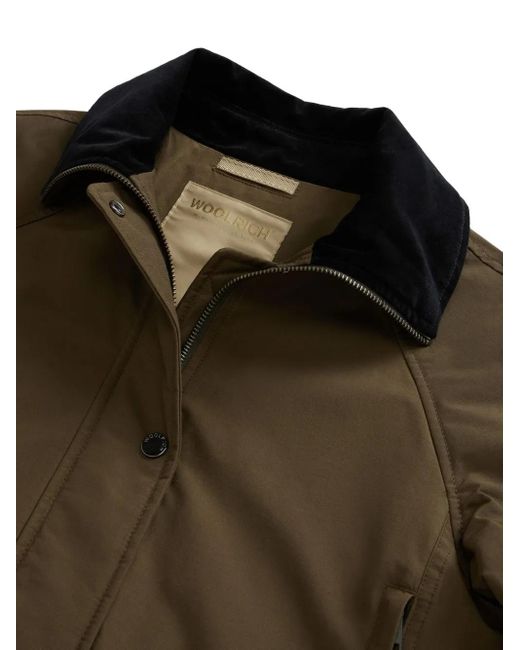 Woolrich Brown Velvet-Collared Flap-Pockets Jacket
