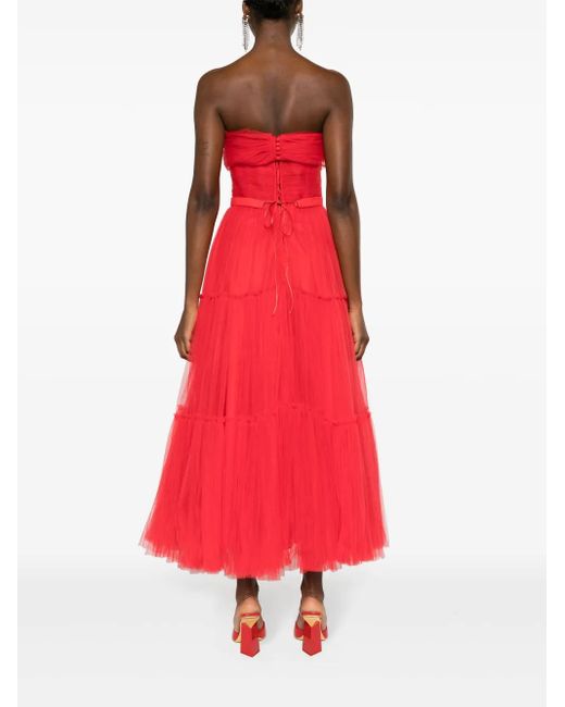 Abito Lungo Con Spalle Scoperte di Ana Radu in Red
