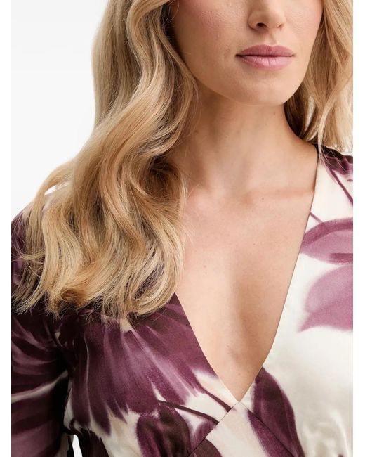 Twinset Pink Floral-Pattern V-Neck Maxi Dress