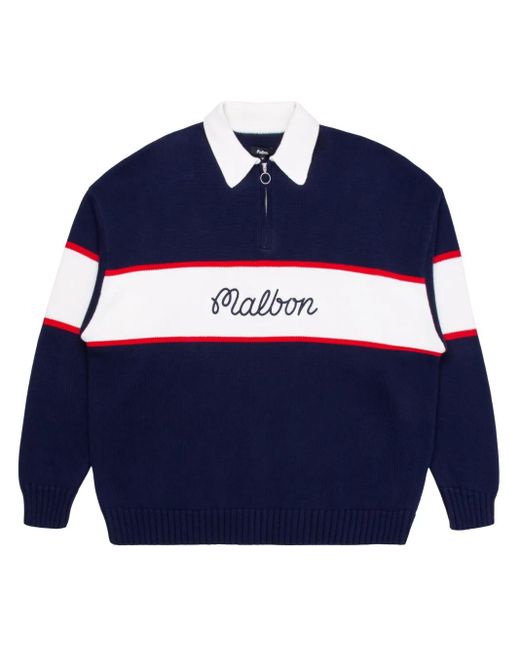 Malbon Golf Bennett Pullover mit Polokragen in Blue für Herren