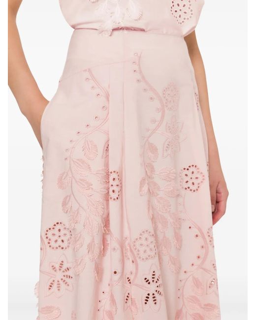 Alberta Ferretti フローラル スカート Pink