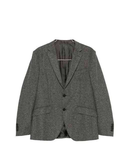 Etro Gray Notched-Lapels Blazer for men