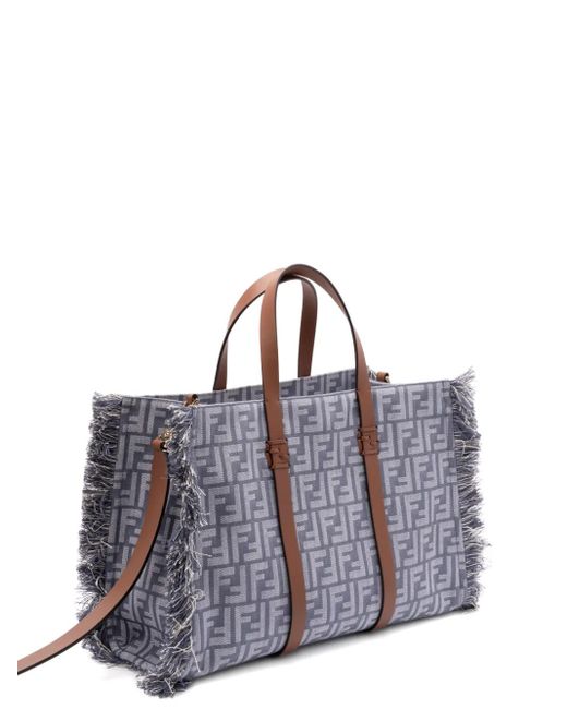 Fendi Purple Logo-Jacquard Tote Bag