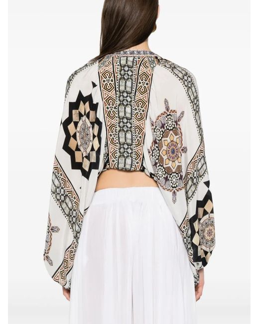 Camilla White Tile Style Blouse
