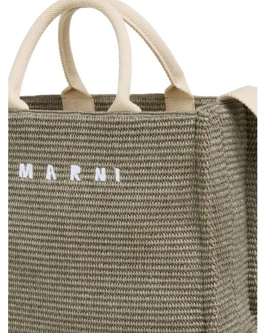 Marni Natural Raffia Small Tote Bag