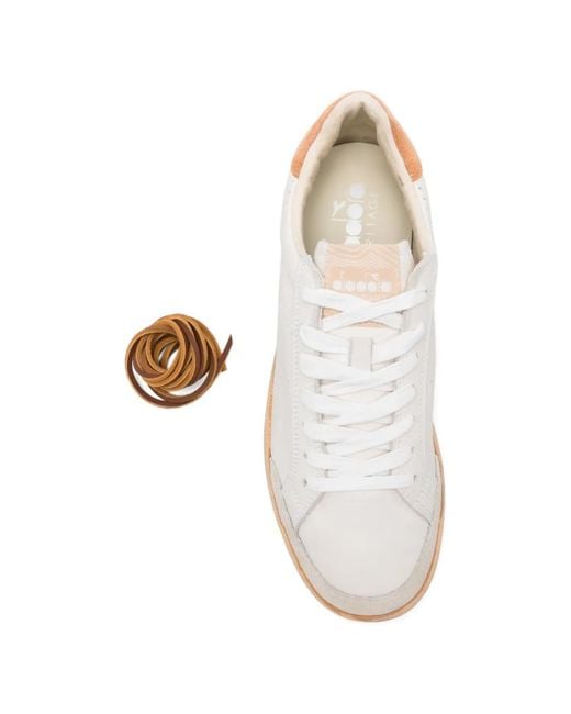 Diadora White Prestige Leather Sneakers for men